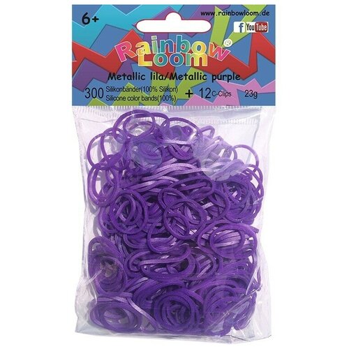 Резинки для плетения браслетов Rainbow Loom Силикон, Металлик Фиолетовый, Metallic Purple (B0049) резинки для плетения браслетов rainbow loom гелевые красно фиолетовый red violet b0025