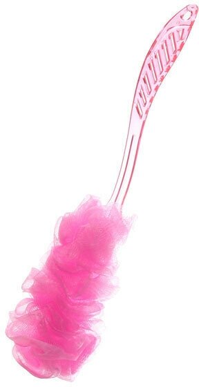 Мочалка массажная «Пробуждение» на пластиковой ручке, микс 5 цветов, Размер мочалки 20*9см, длина ручки 26см (лейбл)