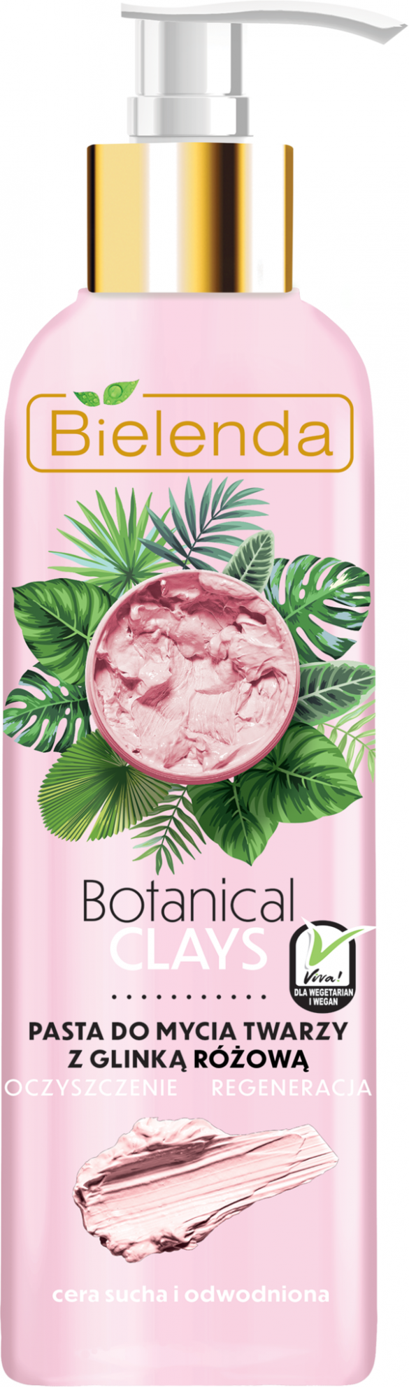 Bielenda Botanical Clays Веганская очищающая паста для умывания с розовой глиной и экстрактом ягод асаи, 215 г/190 мл