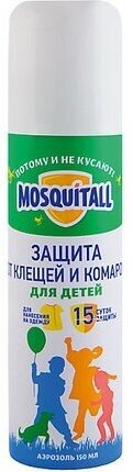 Набор из 3 штук Аэрозоль от клещей Mosquitall "Нежная защита для детей" 150мл