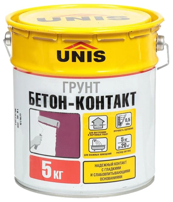 Грунтовка Unis, бетоноконтакт, 5 кг