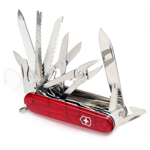 фото Нож многофункциональный victorinox swiss champ полупрозрачный красный