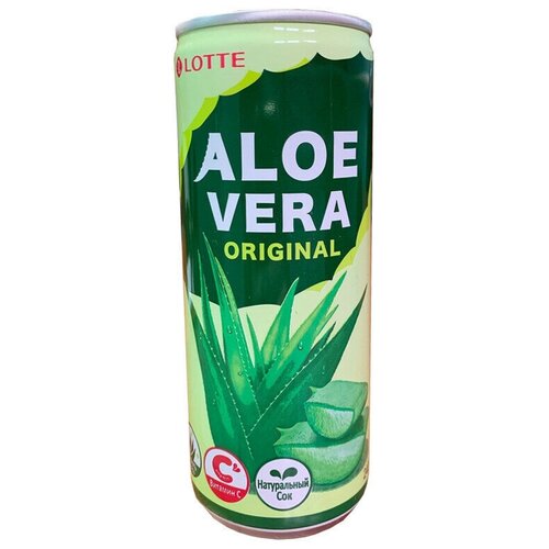 Напиток сокосодержащий Lotte (Лотте) Aloe Vera Original с мякотью алоэ, 240 мл х 30 банок