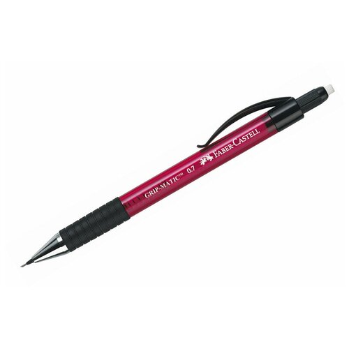 Карандаш механический Faber-Castell Grip Matic 1377 0,7мм, грип, с ластиком, автоподача грифеля, красный