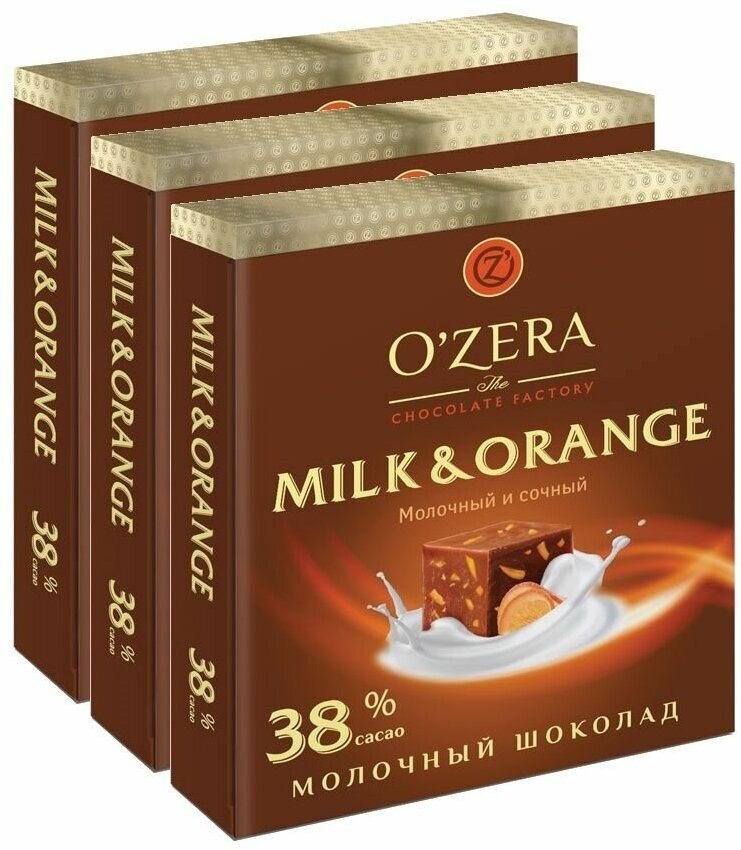 Шоколад OZera Milk & Orange 3 по 90г - фотография № 2