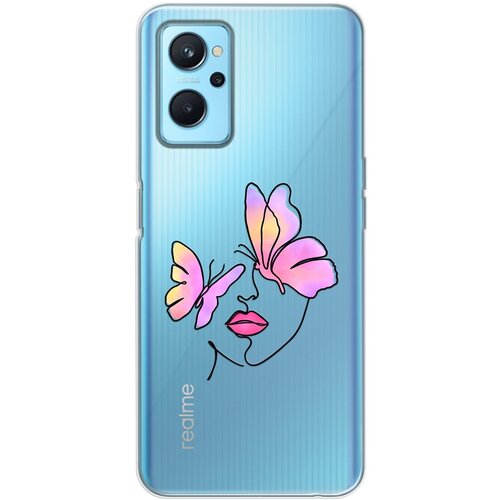 Силиконовый чехол Mcover для Realme 9i с рисунком Девушка с бабочками силиконовый чехол mcover для realme 9i с рисунком девушка и сладкое