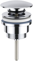 Универсальный донный клапан для раковины Wellsee Drainage System 182139000, для умывальников с переливом/без перелива, латунь, цвет хром