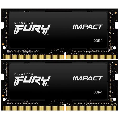 Память оперативная Kingston 64GB 2666MHz DDR4 CL16 SODIMM Kit of 2 FURY Impact KF426S16IBK264 2087100₽