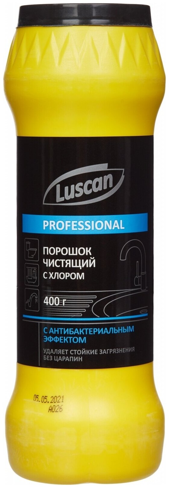 Универсальное чистящее средство Luscan 400 г, с хлором, порошок (порошок) - фотография № 3