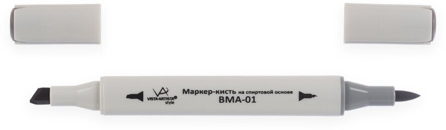 Маркер-кисть "VISTA-ARTISTA" Style на спиртовой основе BMA-01 0.7 мм - 7 мм кисть/перо скошенное S493 серый теплый 8/Warm Grey 8