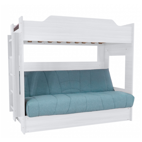 Двухъярусная с диваном кровать Эра-мебели цвет белый