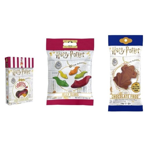 фото Набор сладостей jelly belly конфеты гарри поттера bertie bott's 35 гр. + мармелад jelly slugs 59 гр. + шоколадная лягушка 15 гр. (3 шт.)