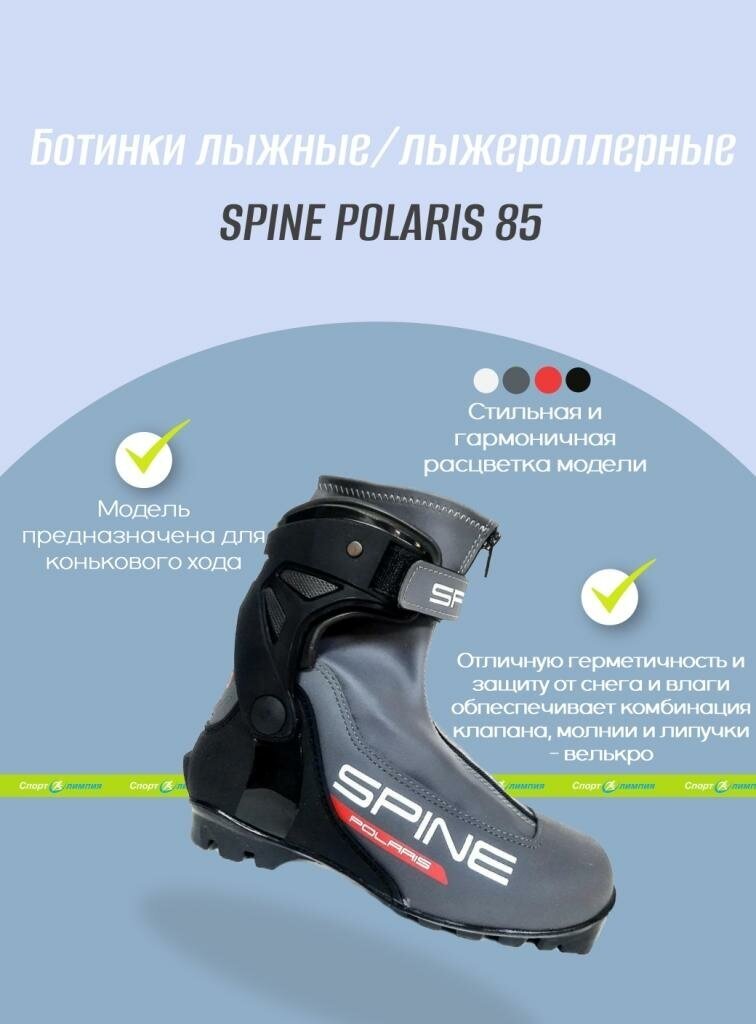 Ботинки лыжные NNN коньковые, Spine, Polaris 85 синт (47 Eur)