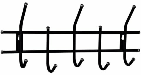 Вешалка настенная "Стандарт 2/5", 220х475х95 мм, 5 крючков, металл, черная