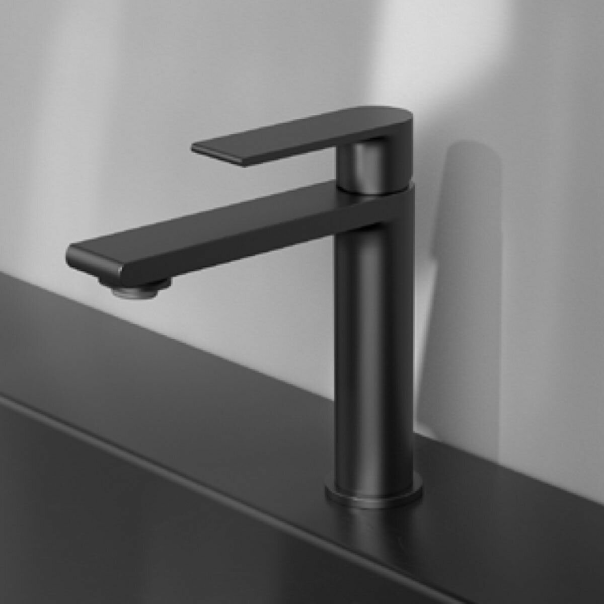 Смеситель для раковины Vincea Vogue Vbf-1v1mb, однорычажный, излив 133 мм, латунь, черный 10013959 .