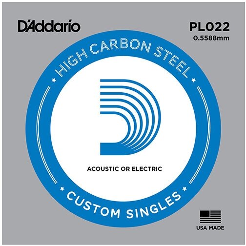 Струна одиночная для акустической и электрогитары D'ADDARIO PL022