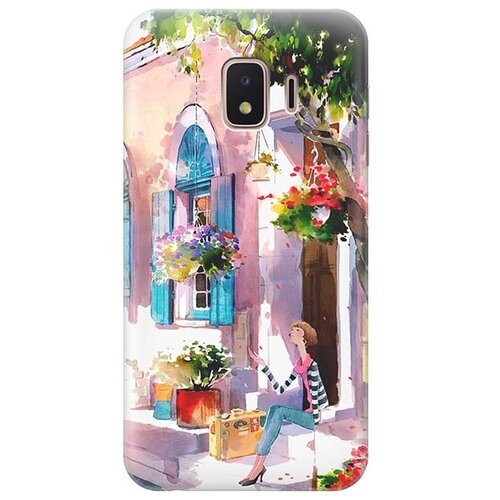 фото Cиликоновый прозрачный чехол artcolor для samsung galaxy j2 core sm-j260f с принтом "девочка на цветущей улочке" re:pa