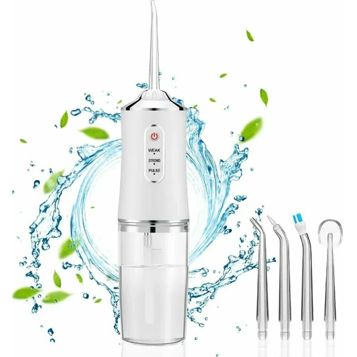 Ирригатор для полости рта портативный Oral Irrigator PPS / аппарат для чистки зубов, белый