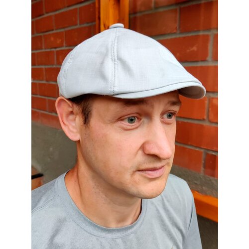 фото Кепка восьмиклинка karoca летняя, подкладка, размер 59, серый, белый