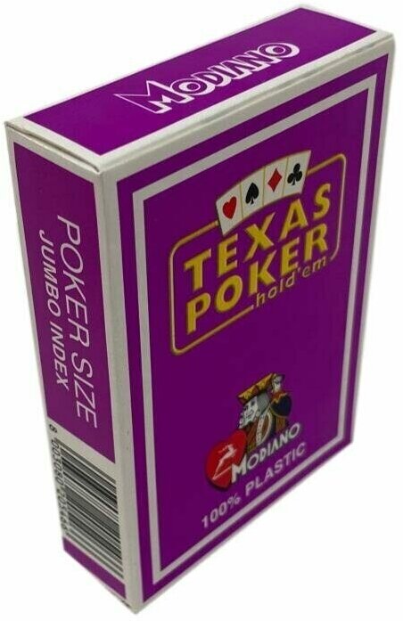 Карты Modiano Texas Poker, фиолетовая рубашка, 54шт,100% пластик