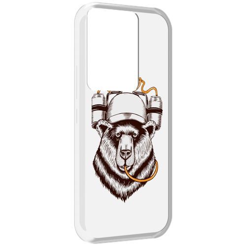 Чехол MyPads пивной медведь для Itel Vision 3 Plus / Itel P38 Pro задняя-панель-накладка-бампер