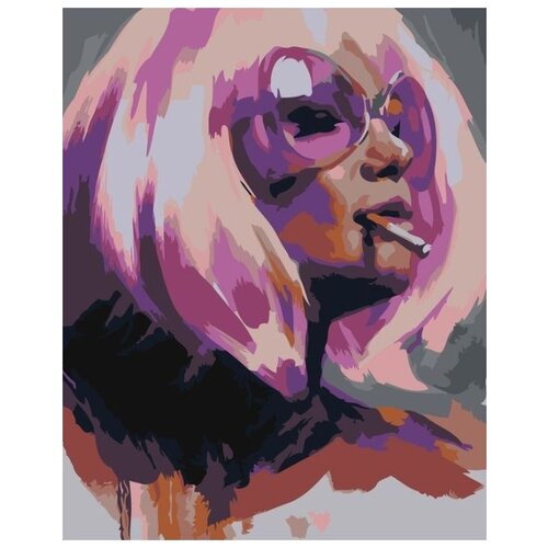 картина по номерам девушка с пионами 40x50 см флюид Картина по номерам Девушка, 40x50 см