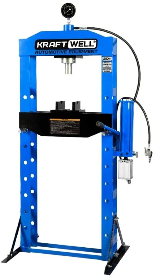 Пресс с ручным и пневматическим приводом 20 т. KraftWell KRWPR20A