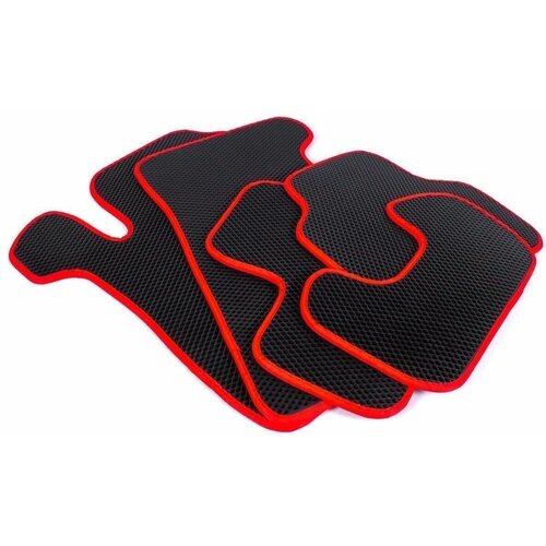 Коврики для салона CHB EVA для Nissan Note (2005-2014) ромб, красный кант