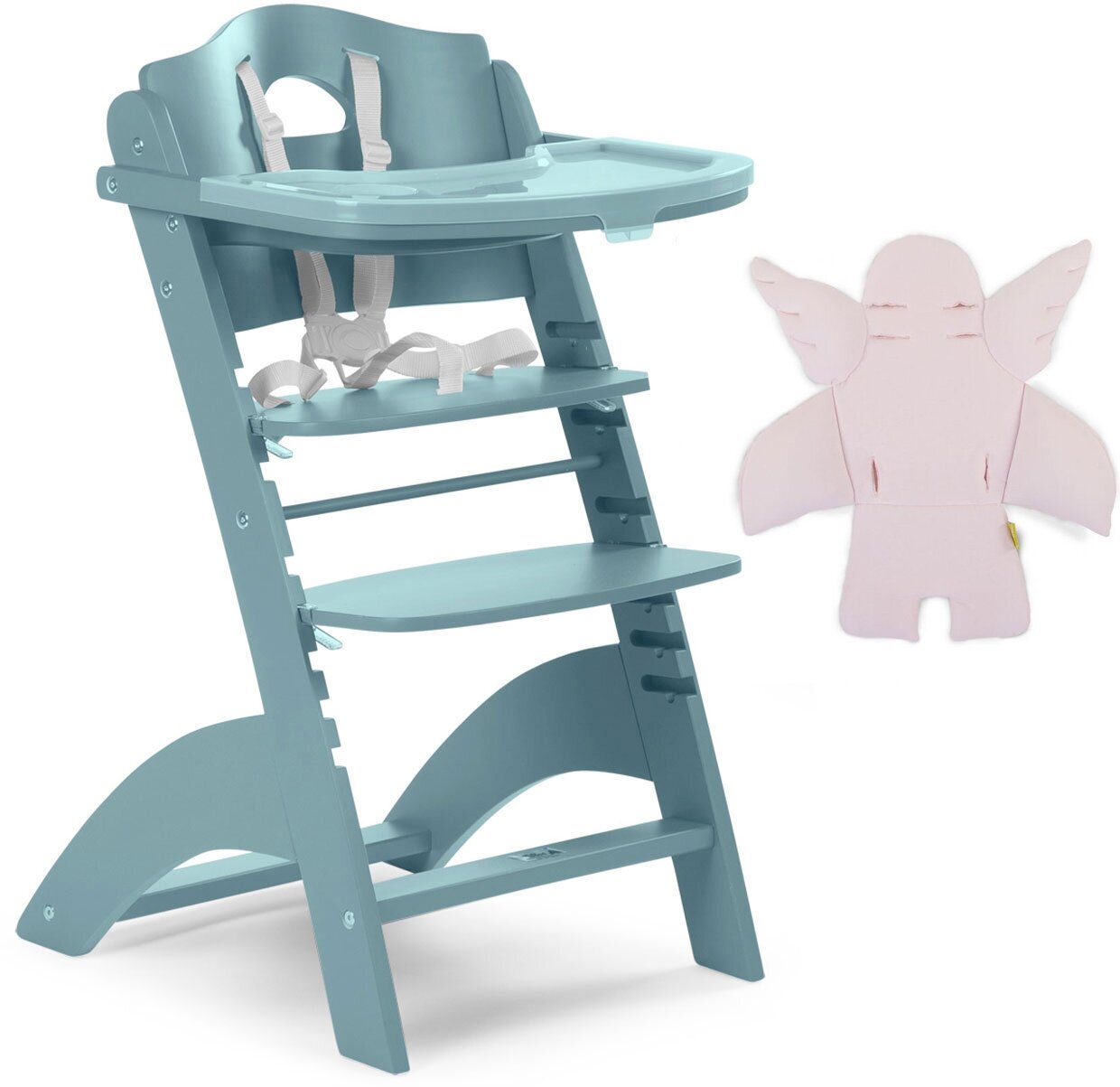 Стульчик для кормления растущий Childhome Lambda 2 Jade green с подушкой Angel pink