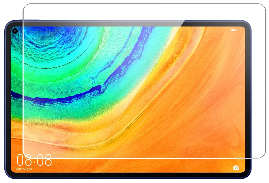 Защитное стекло на Huawei MatePad Pro 10.8" (2020) на Экран (гибридное=пленка+стекловолокно) прозрачное тонкое Hybrid Glass Miuko