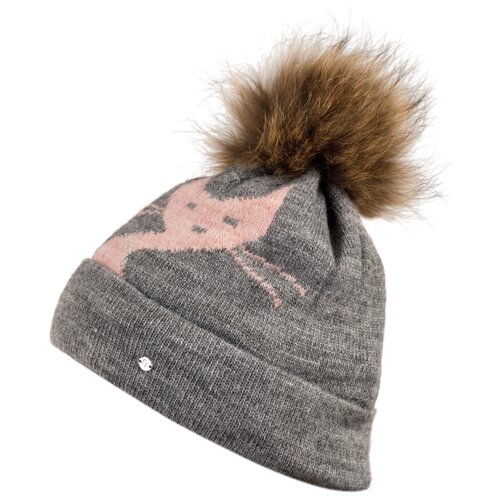 фото Шапка женская finn flare, цвет: серый меланж w19-12148_255, размер 56