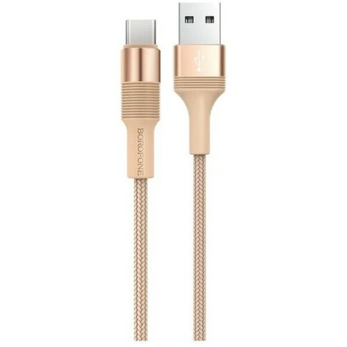 Кабель Borofone BX21, Type-C - USB, 3 А, 1 м, тканевая оплётка, красный borofone кабель borofone bx21 lightning usb 2 4 а 1 м тканевая оплётка красный