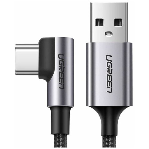 Угловой кабель Ugreen USB A - USB C, цвет серый космос, 1 м (50941) кабель usb для планшетов samsung galaxy tab 7 0 7 7 8 9 10 1 черный