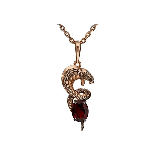 фото Platina jewelry подвеска кобра с гранатом из красного золота 03-3164-00-204-1110-57
