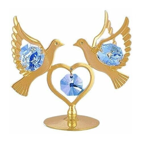 Сувенир с кристаллами Swarovski 3674 Голуби с сердцем на подставке 6,7*3,5*6см.