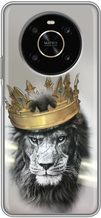 Дизайнерский силиконовый чехол для Хуавей Хонор Х9 / Huawei Honor X9 Лев с короной