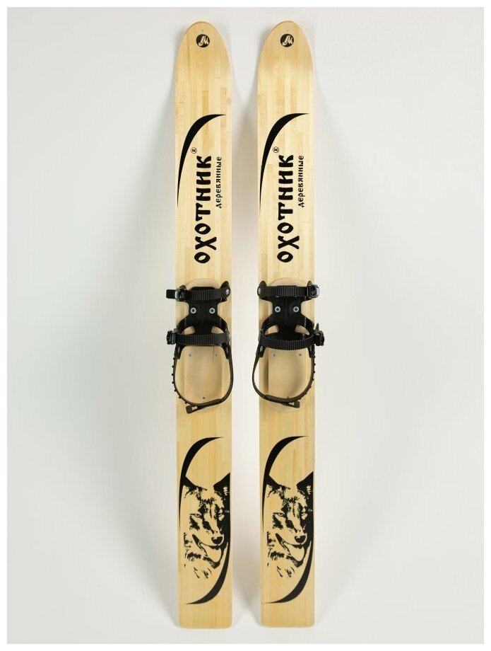Комплект охотничьих лыж Маяк охотник с полужестким креплением и чехлом 165х15 см, дерево / Лыжи промысловые
