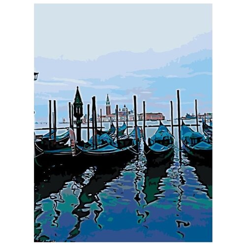 фото Картина по номерам "лодки", 30x40 см живопись по номерам