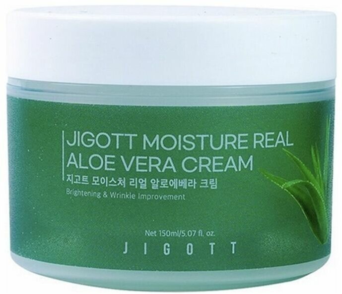 Jigott Крем для лица с экстрактом алоэ / Moisture Real Aloe Vera Cream, 150 мл