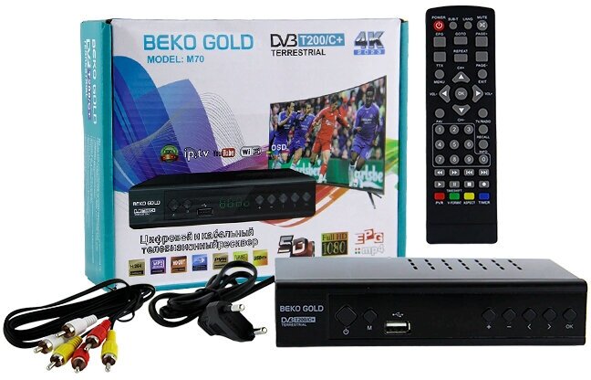 Цифровая приставка HD BEKO Gold M70 эфирная DVB-T2 тв бесплатно тюнер ресивер приемник