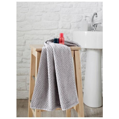 фото Полотенце махровое "karna" с жаккардом dama 70x140 см 1/1; серый