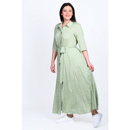 Платье SVESTA, вискоза, повседневное, полуприлегающее, макси, размер 58, зеленый