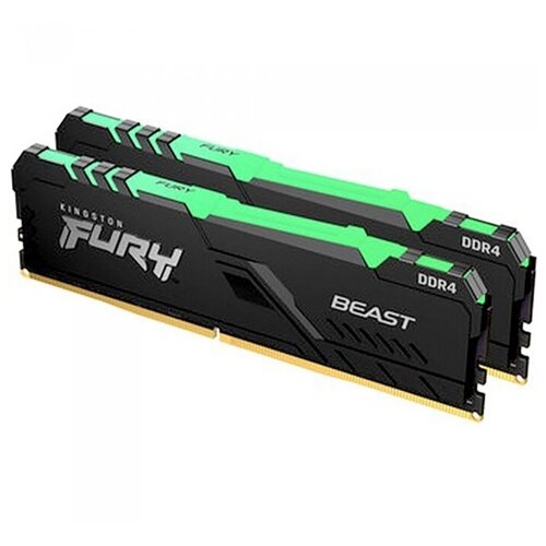 Kingston 16GB Kingston DDR4 3733 DIMM FURY Beast Black RGB Gaming Memory KF437C19BBAK216 Non-ECC CL19 135V 1Gx8 RTL 318999 849400₽