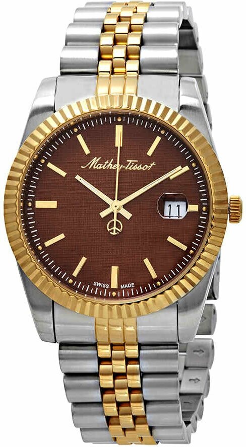 Наручные часы Mathey-Tissot Mathy Швейцарские наручные часы Mathey-Tissot H810BM, золотой, коричневый