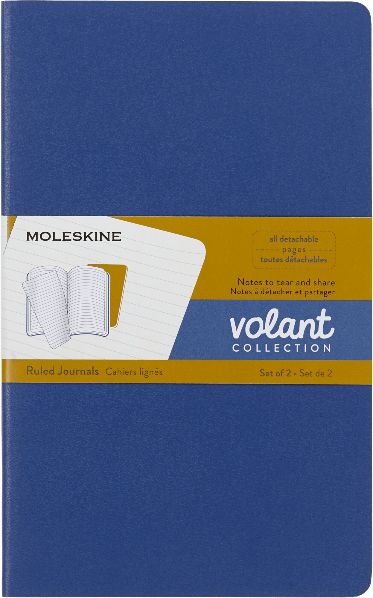 Блокнот Moleskine Volant синий/желтый янтарный (2шт)