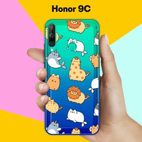 Силиконовый чехол Котики на Honor 9C