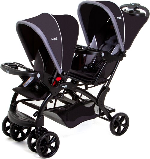 Прогулочная коляска для двойни Ramili Twin ST, черный, цвет шасси: черный