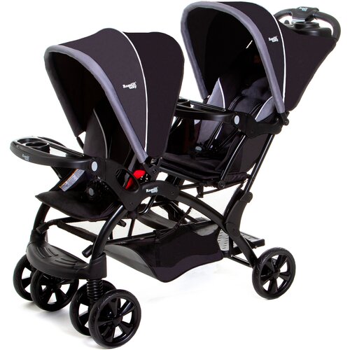 Прогулочная коляска для двойни Ramili Baby Twin ST, черный, цвет шасси: черный