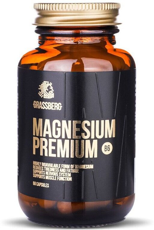 Grassberg Magnesium Premium B6 капс., 60 шт.