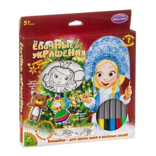 фото Набор для творчества bondibon вв1161 ёлочные украшения (принцесса, мишка)